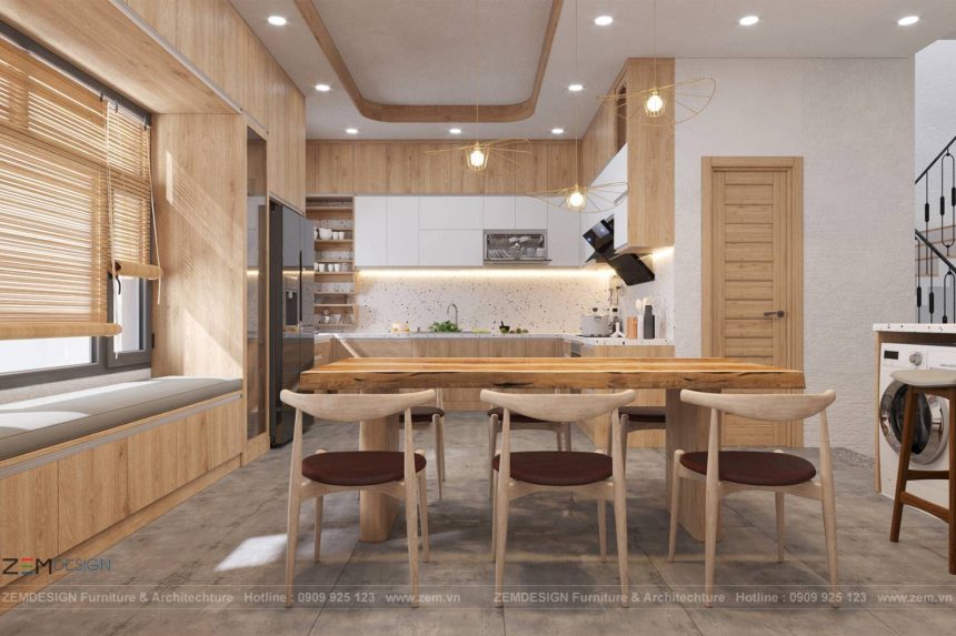 Mẫu tủ bếp gỗ công nghiệp 002
