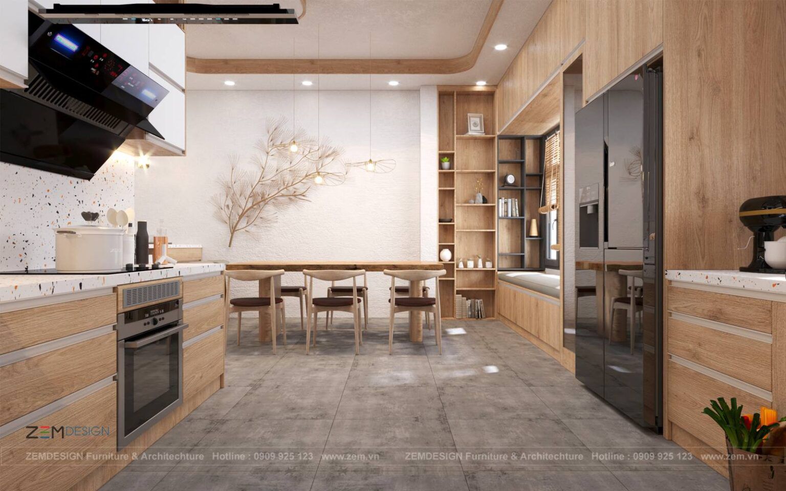 Mẫu tủ bếp gỗ công nghiệp 003