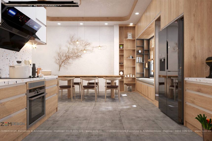 Mẫu tủ bếp gỗ công nghiệp 003