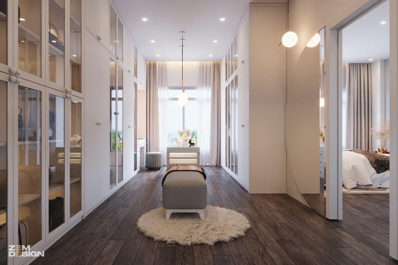 Khu vực thay đồ và trang điểm nhà phố hiện đại - 09