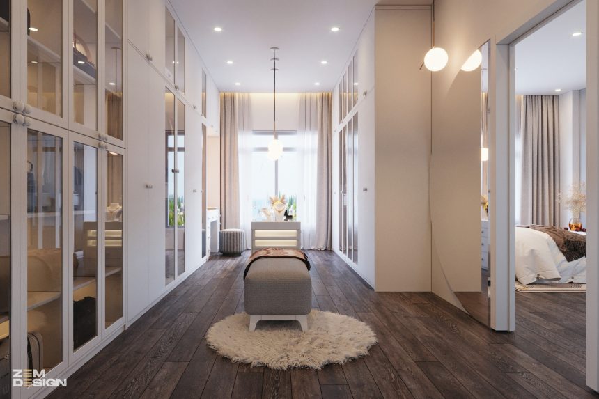 Khu vực thay đồ và trang điểm nhà phố hiện đại - 09