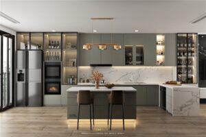 Tủ bếp chữ L hiện đại LL-2266