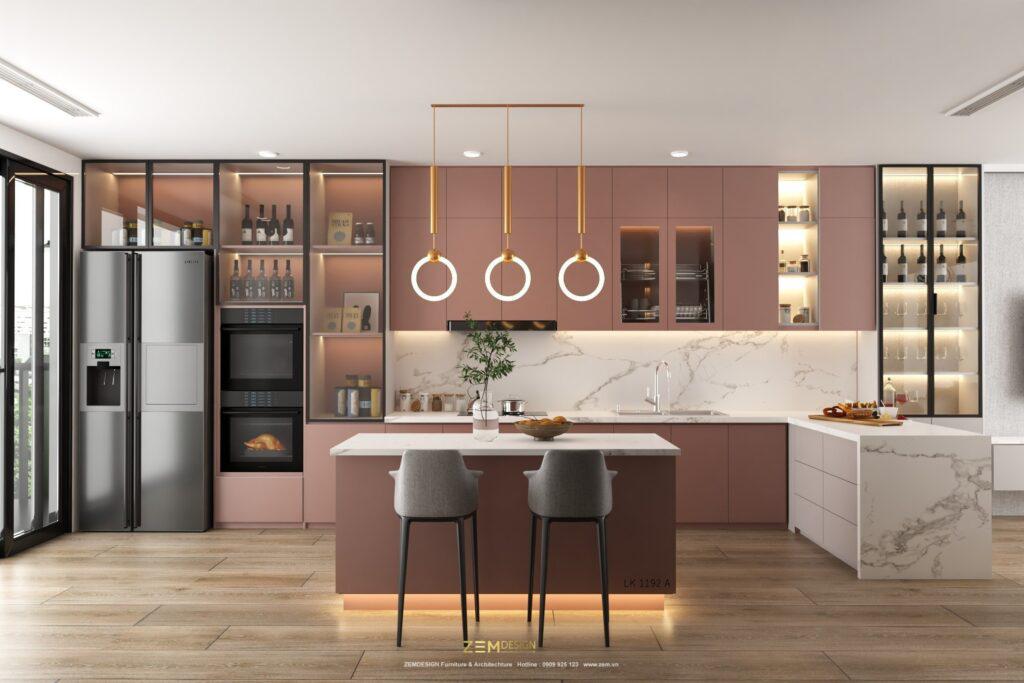 Tủ bếp gỗ công nghiệp đẹp
