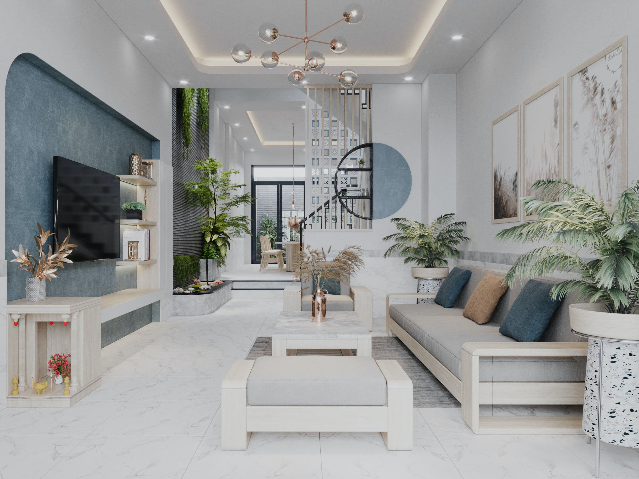 Thiết kế nội thất nhà phố hiện đại Tân Phú - Đồng Nai
