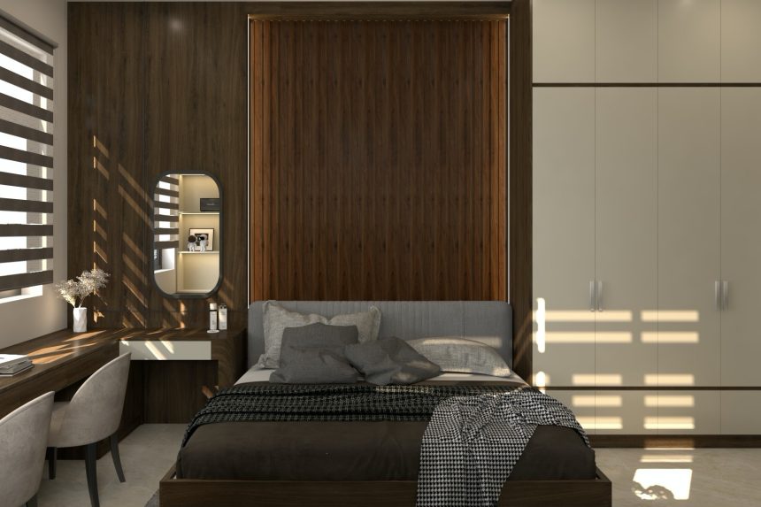 Thiết kế nội thất phòng ngủ hiện đại 12m2