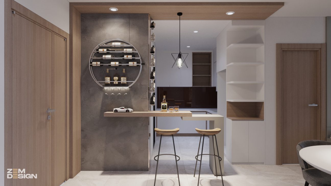 Phòng khách liền bếp căn hộ chung cư New City 05
