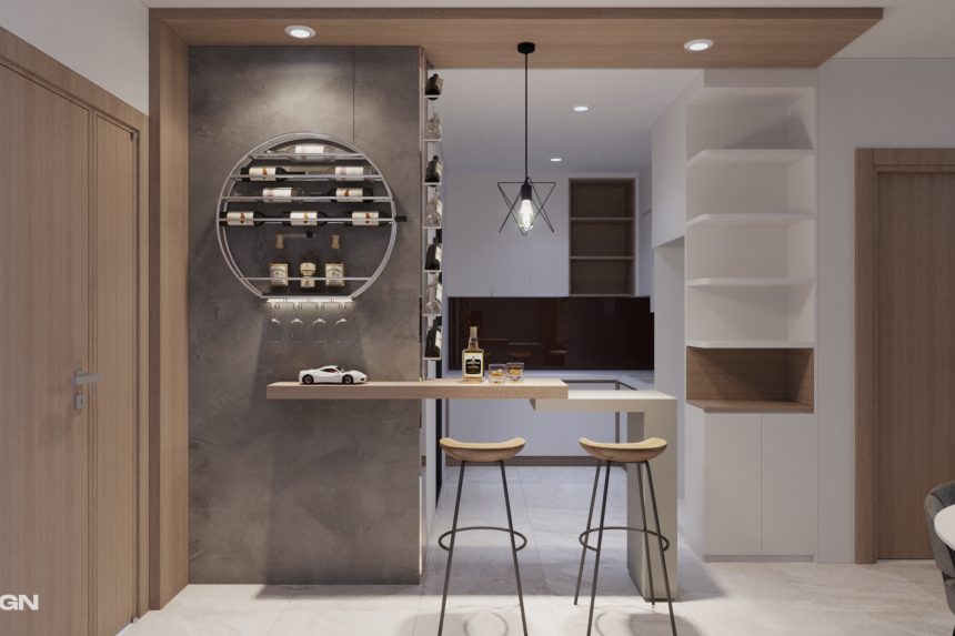 Phòng khách liền bếp căn hộ chung cư New City 05