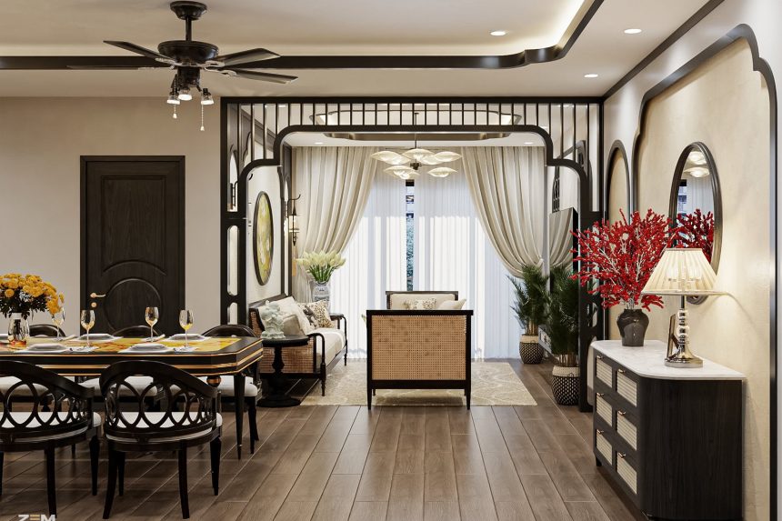 Thiết kế phòng khách liền phòng bếp