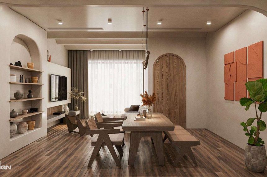 Phòng khách nối liền bếp chung cư The Vista An Phú - 03