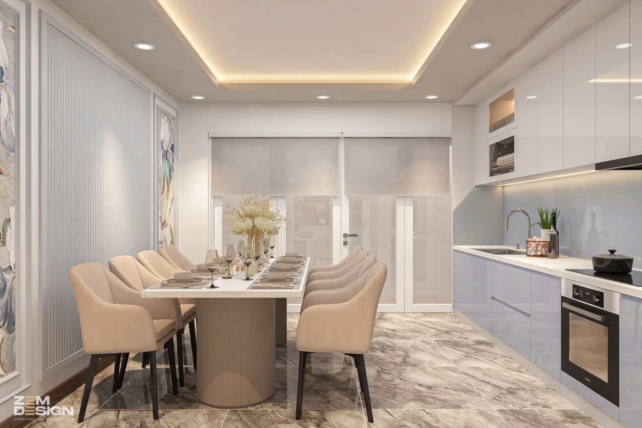 Phòng bếp nhà phố phong cách hiện đại 02