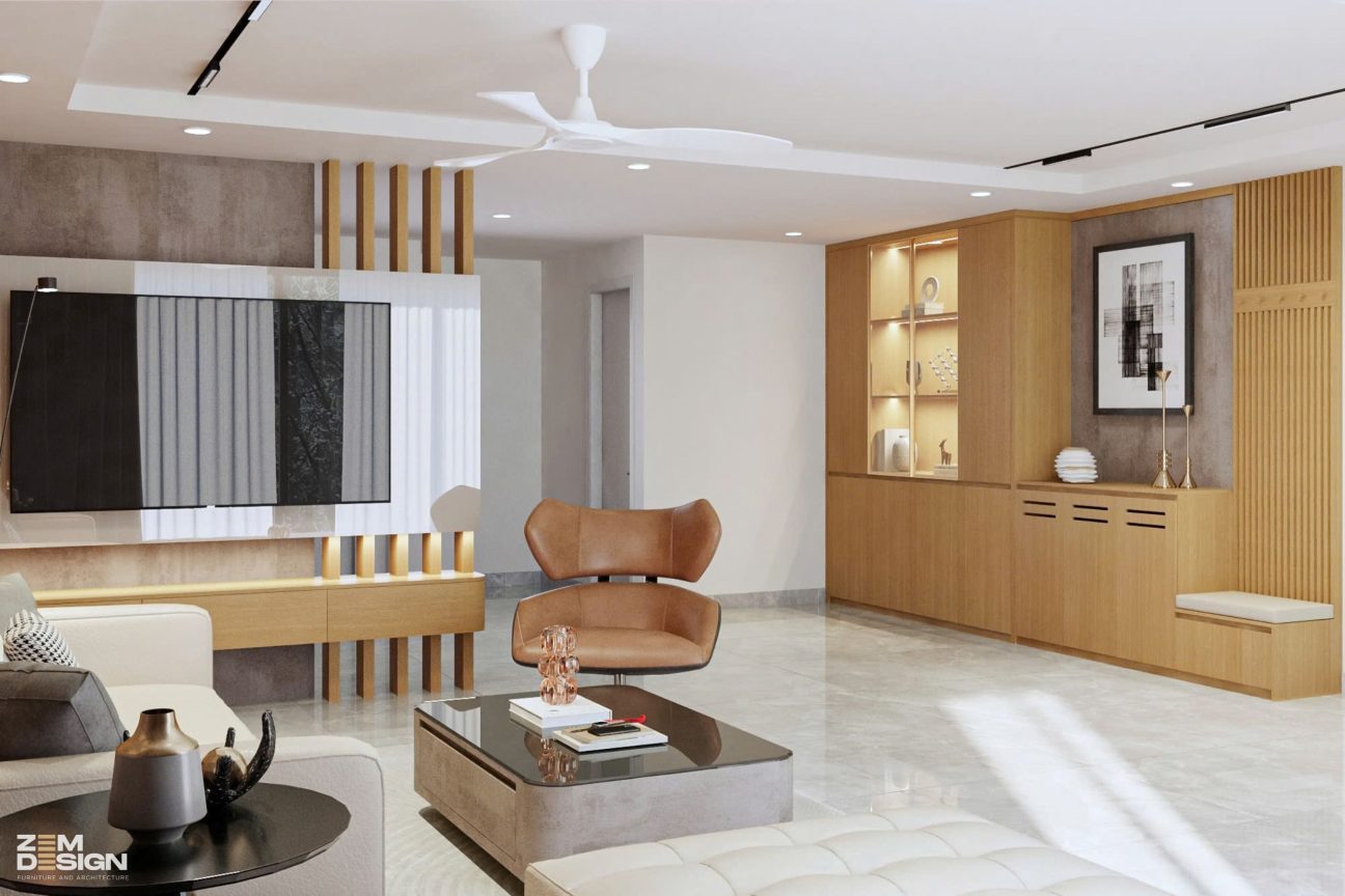 Phòng khách hiện đại nhà phố 02