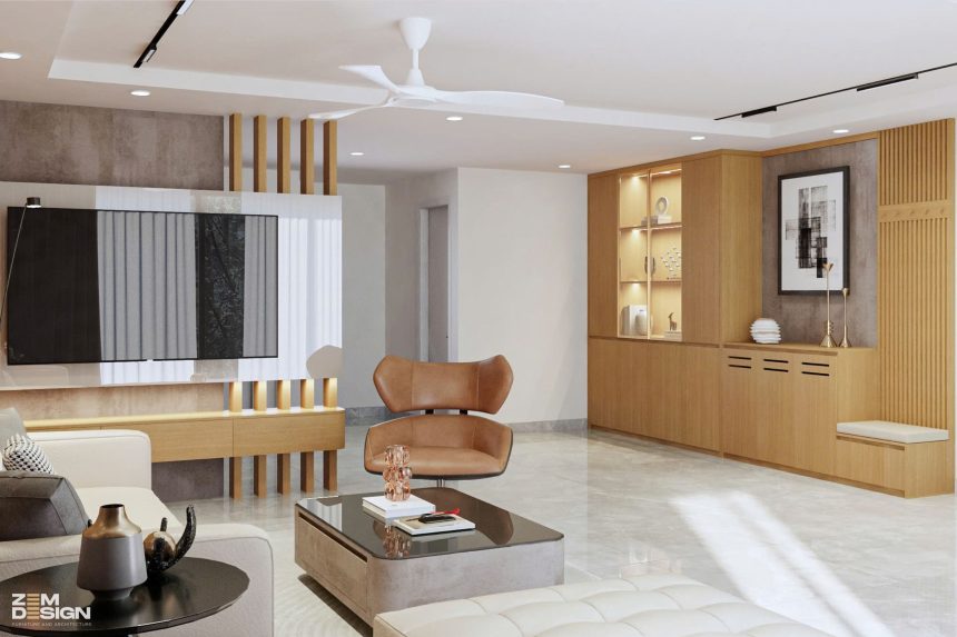 Phòng khách hiện đại nhà phố 02