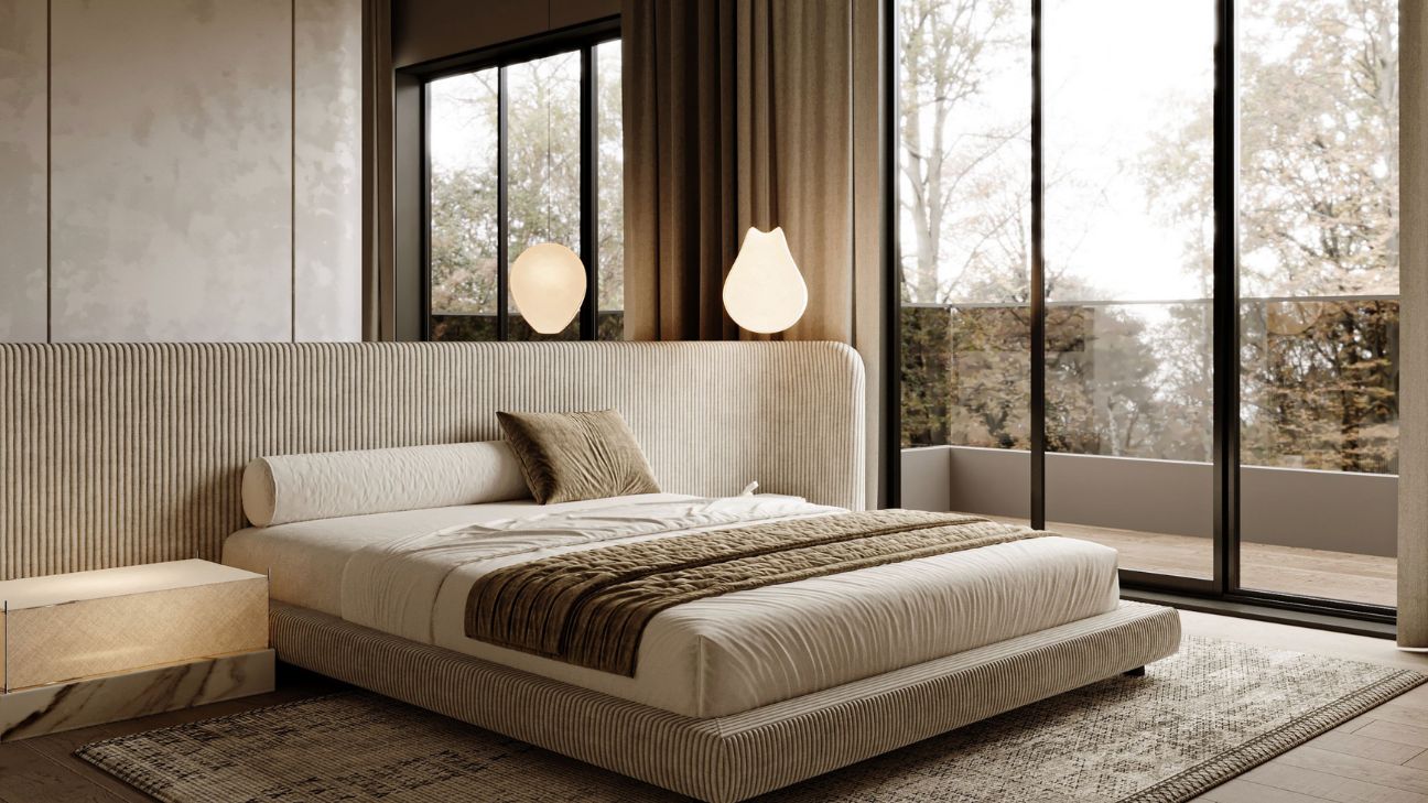 Thiết kế nội thất phòng ngủ 15m2 cùng hệ thống đèn hiện đại