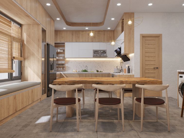 Tủ bếp gỗ công nghiệp