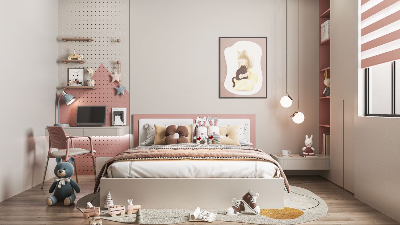 Biến Thiết Kế Phòng Ngủ 15m2 Cho Bé Gái Ngọt Ngào Đáng Yêu