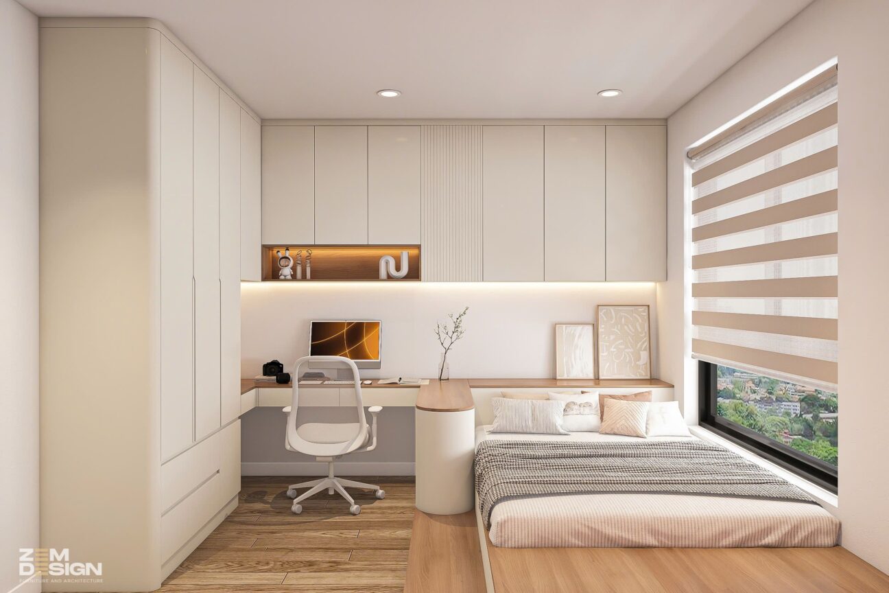 Thiết kế phòng ngủ số 1 phong cách Wabi Sabi hiện đại 01