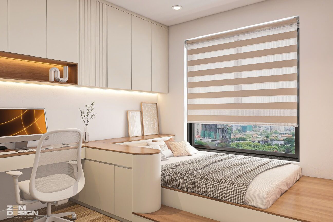 Thiết kế phòng ngủ số 1 phong cách Wabi Sabi hiện đại 02