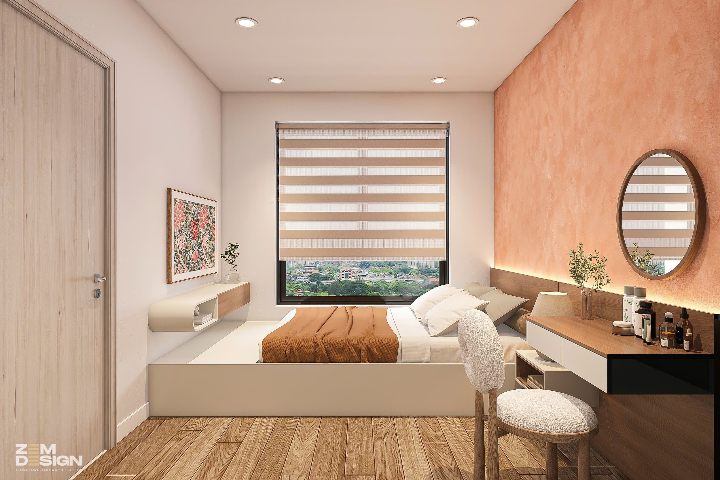 Thiết kế phòng ngủ số 2 phong cách Wabi Sabi hiện đại 02