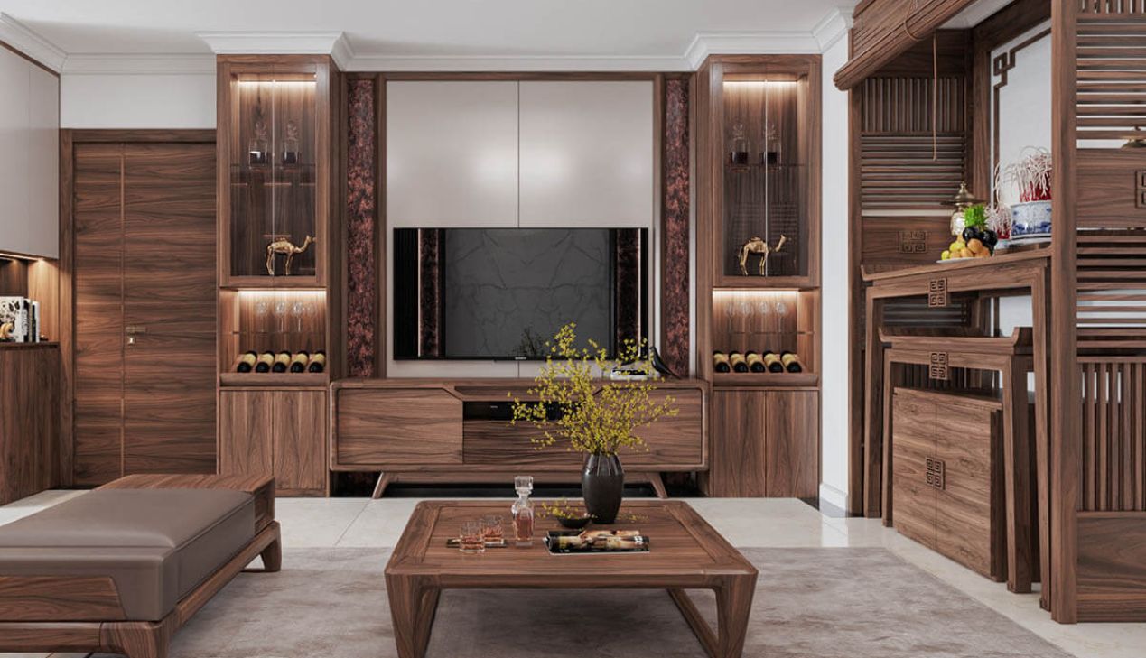 Thiết kế phòng khách chung cư có bàn thờ