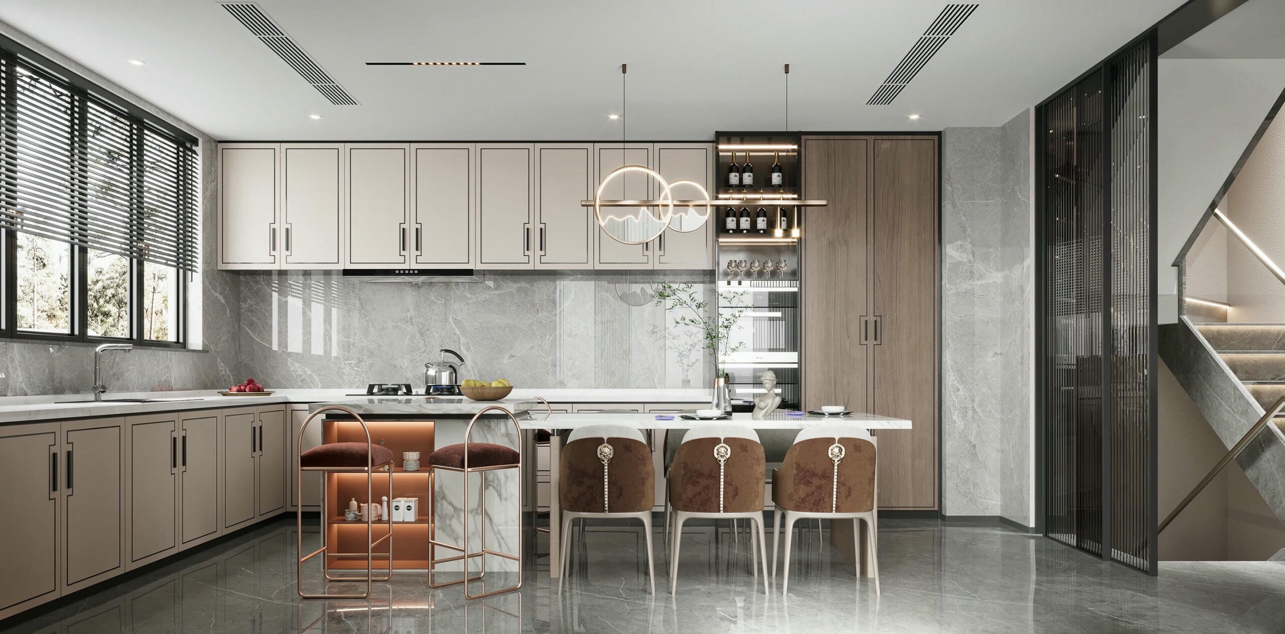 Bếp thông tầng đẹp