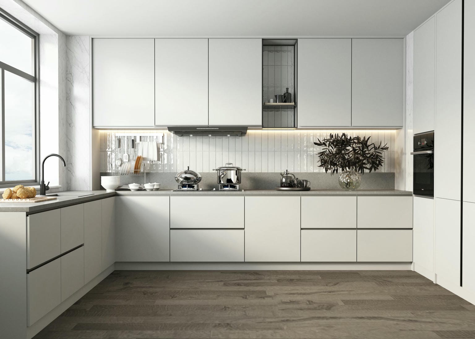 Phòng bếp 12m2 phong cách hiện đại
