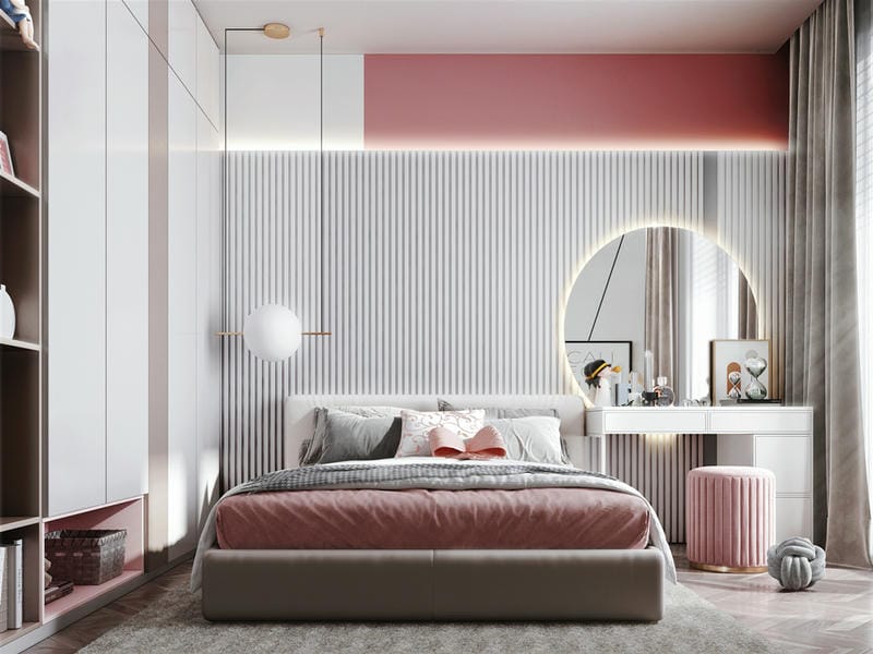 Thiết kế phòng ngủ cho 2 bé gái xinh