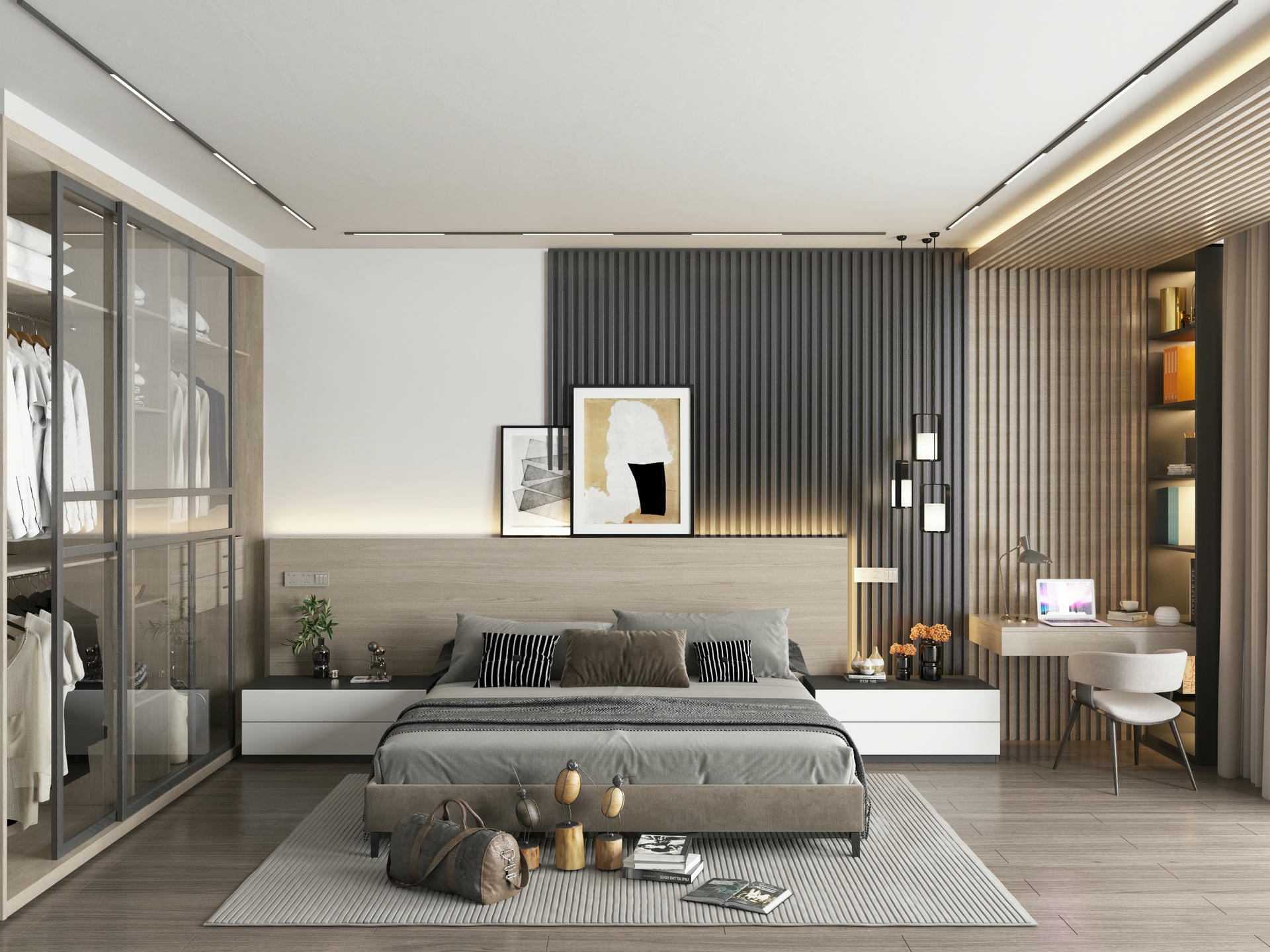 Thiết kế phòng ngủ có phòng thay đồ đẹp