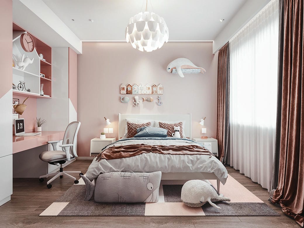 Thiết Kế Phòng Ngủ Nhỏ 10m2 Bé Gái Ai Nhìn Cũng Yêu!