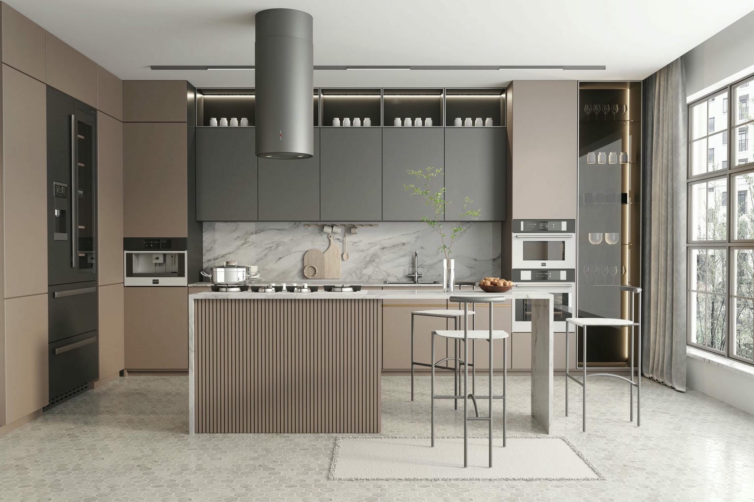 Mẫu thiết kế bếp chữ L tối giản