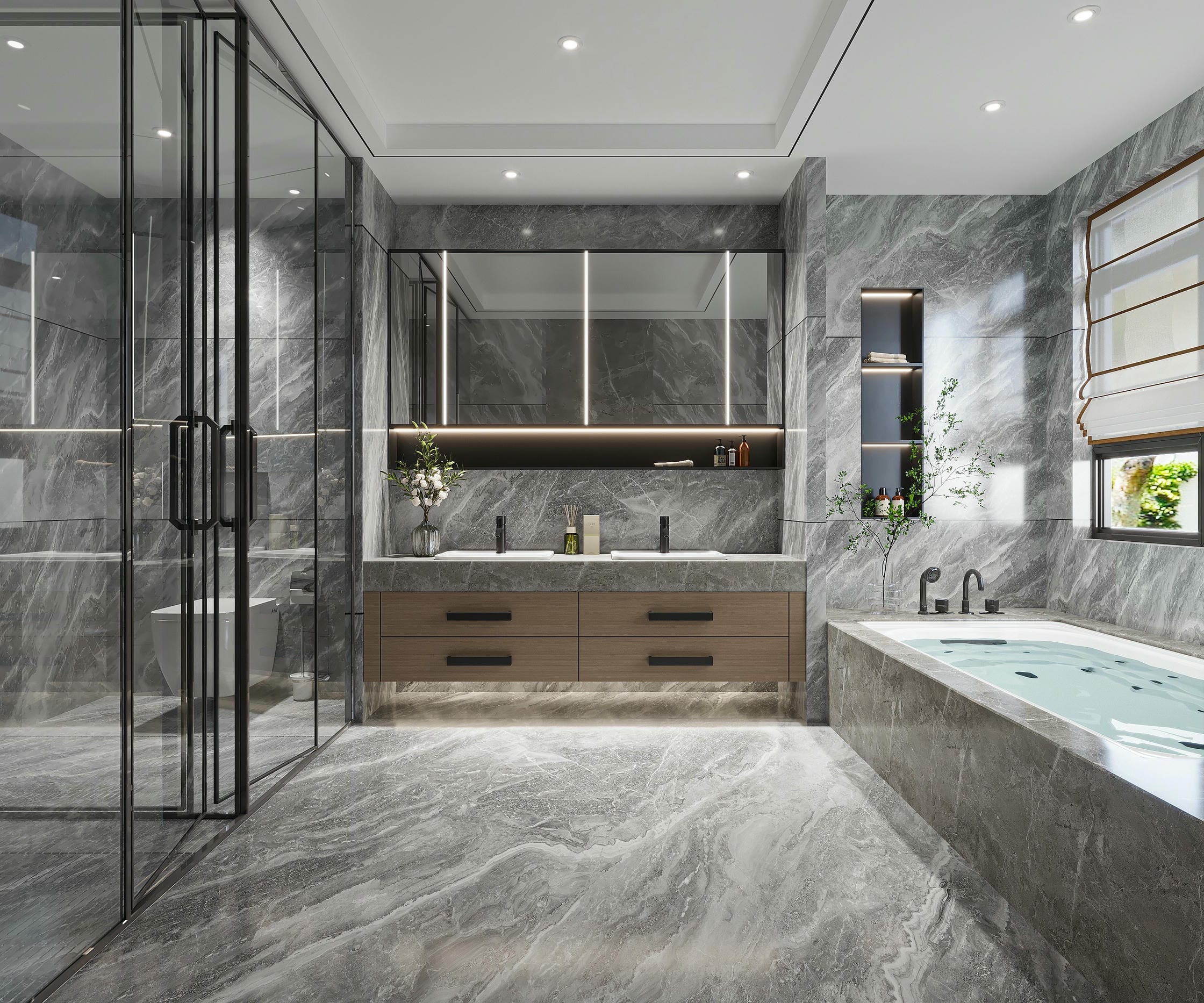 Phòng tắm diện tích 4m2 có bồn tắm đẹp