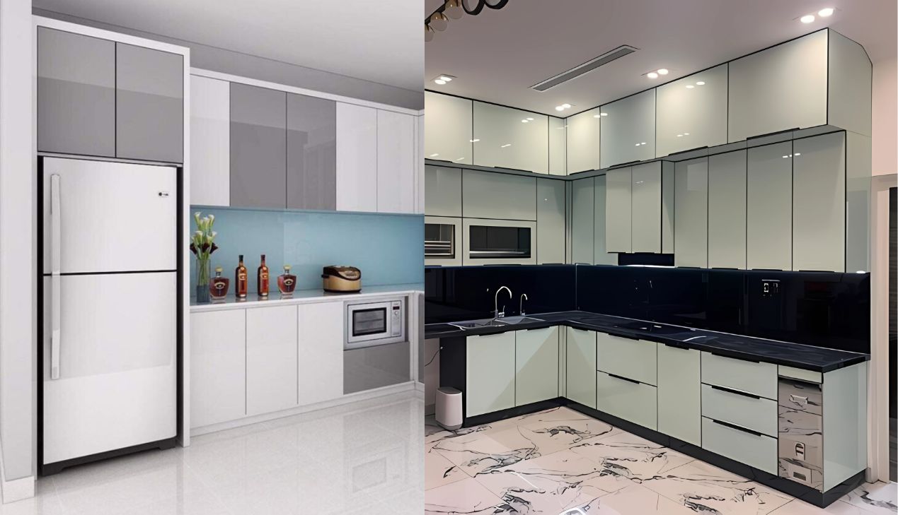 So sánh tủ bếp nhựa và nhôm