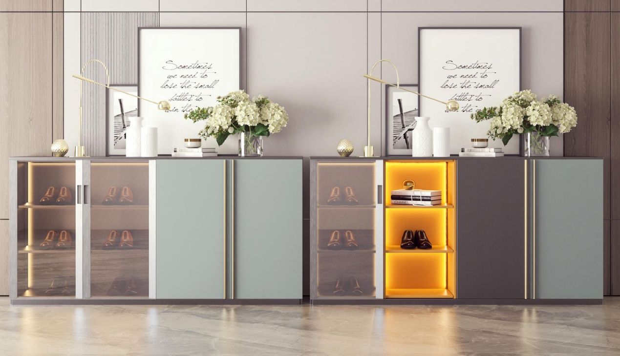 Mẫu Tủ Giày Bằng Gỗ Cho Phòng Khách