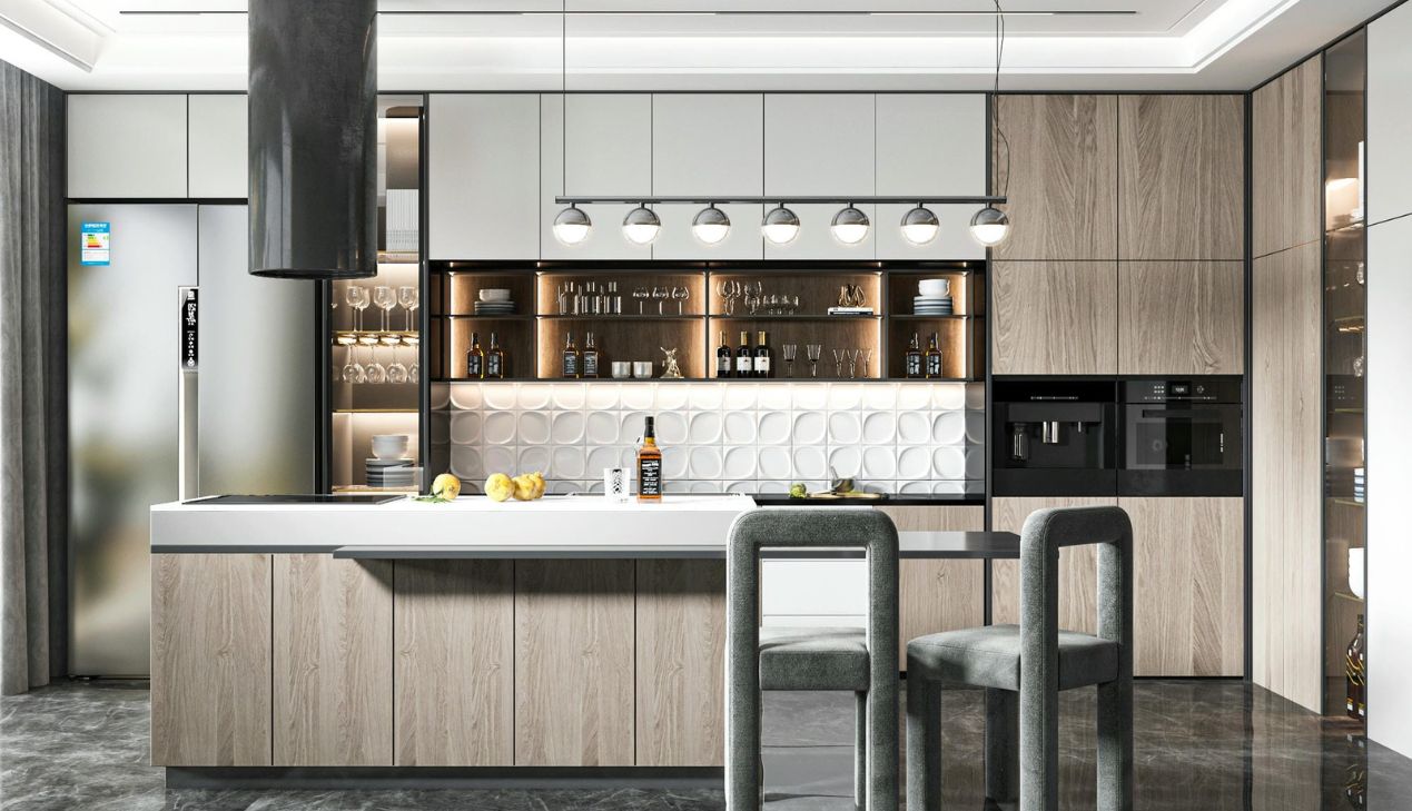 Quầy Bar Gỗ Tự Nhiên Cho Nhà Đẹp
